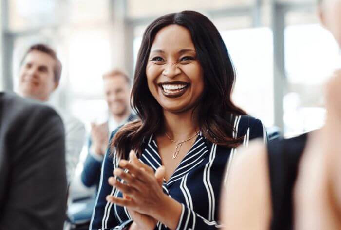 Woman smiling after having composite bonding