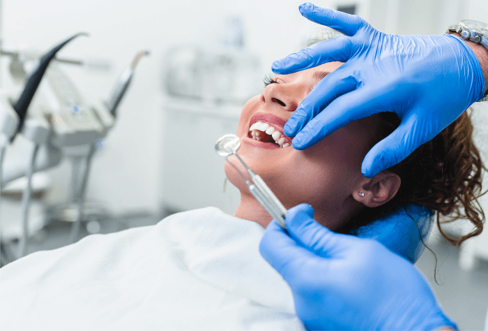 woman at her first dental visit at Ropergate Dental Care